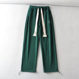 Women Sweatpants Smiling Face Embroidery Loose Wide Leg Pants Casual Sweatpants