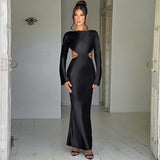 Women Dresses Spring Sexy Backless Slim Fit Long Sleeve Dress