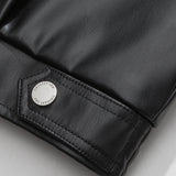 Unisex Winter Cotton Coat Three-Dimensional Turn-down Collar Leather Jacket Retro Loose Pu Leather Jacket