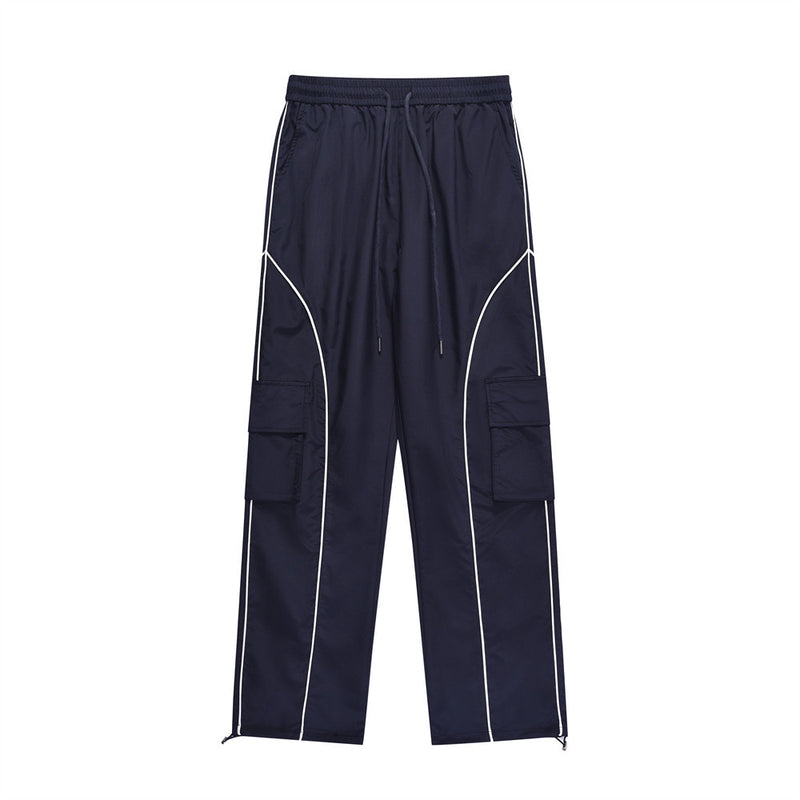 Men Sweatpants Sports and Leisure Tactical Pants Men's Tooling Multi-Pocket Straight-Leg Trousers