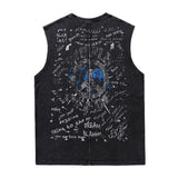 Men Vest Retro Washed Vintage Sleeveless T-shirt