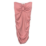Women Dresses Bow Sleeveless V-neck Dress