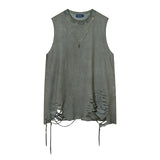 Men Vest Retro Sleeveless Vest Men's T-shirt