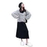 Women Maxi Dress Autumn and Winter Long Sleeve Sweater Long Dress Sheath Dress