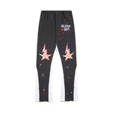 Gallery Dept Sweatpants Hand-painted splashed ink letter patch splicing casual trousers