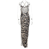 Women Dresses Summer Backless Sleeveless Split Dress
