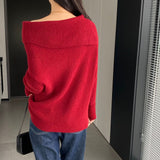 Women Winter Knitted Sweater Autumn and Winter Sweater Long-Sleeved Shirt 8t3110