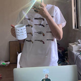 Gun Graphic Tees Western T-Shirt Summer Loose Vintage Boho