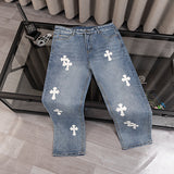 CHH Chrome Hearts Jeans Unisex Casual Loose Jeans