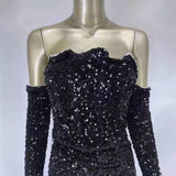 Women Dresses Sequins Dress Sexy Nightclub Party Dress (Ont0408)