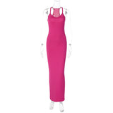 Women Dresses Summer Slim U-Neck Sleeveless Sling Dress