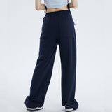 Women Pants Loose Elastic Waist Casual Wide Leg Pants