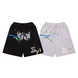 Gallery Dept Shorts Hand Painted Splash Ink Graffiti Casual Shorts