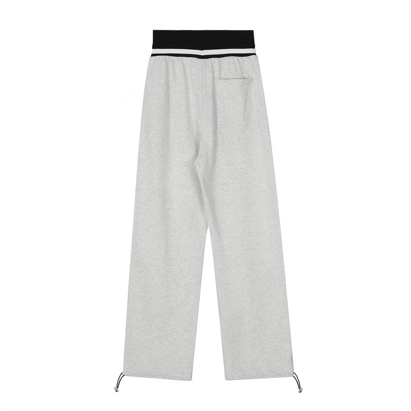 Men Sweatpants Sports Casual Sweatpants Stitching Straight-Leg Trousers Loose-Fit Tappered Trousers