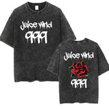 Rapper JUICE WRLD Graphic T-Shirt Men's Hip Hop Vintage Washed