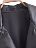 Women Leather Jacket Autumn Trench Coat Women's Coat Casual Belt Cardigan