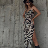 Women Dresses Summer Sexy Dew Split Sling Dress