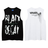 Men Vest Graffiti Vest Men and Women Loose Sleeveless T-shirt