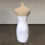 Women's Wedding Dress Feathered Dress Bandage Dress Summer Hip Skirt