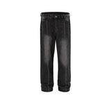 MIJKO Men Vintage Pants MIJKO Straight White Wash Jeans Tide