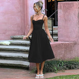Women Dresses Summer Slim Fit Suspender Dress Sexy Long Dress