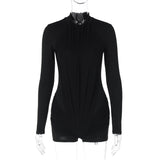 Women Jumpsuit Winter Slim-Fit Zipper Long Sleeve Jumpsuit