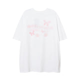 Men T Shirt Summer Butterfly Graffiti Puff Print Couple Short Sleeve T-shirt