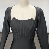 Women Evening Dress Long Sleeve Bandage One-Piece Dress Elegant Slim Dress