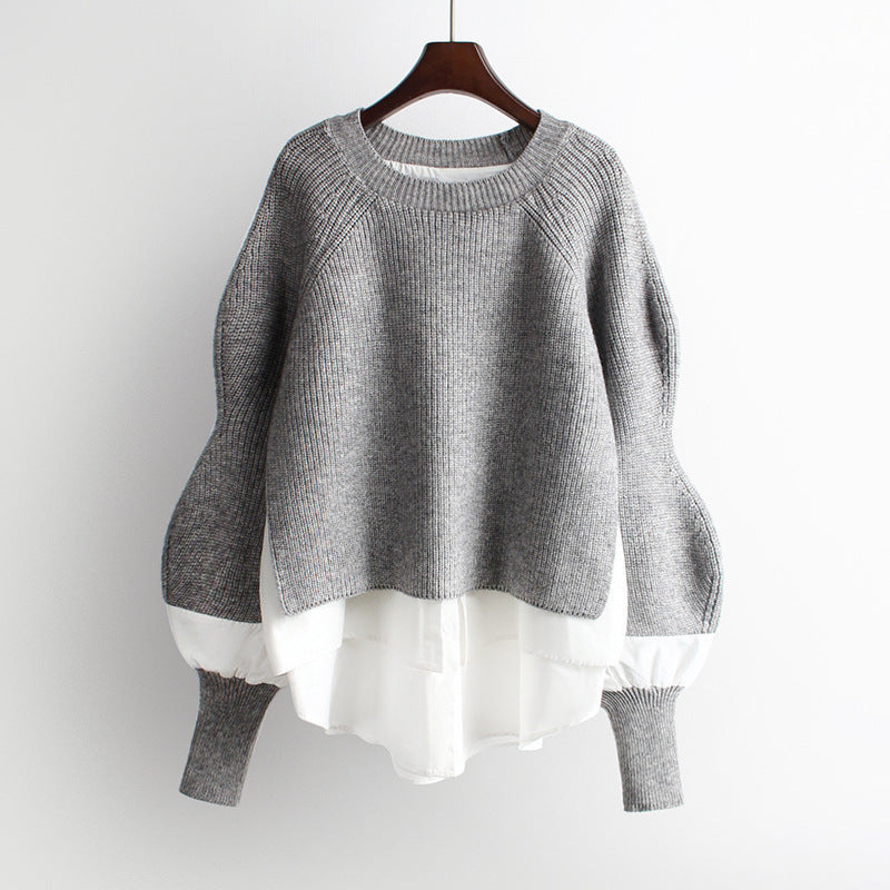 Women Knitted Pullover Spring and Autumn Sweater Knitted Top