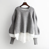Women Knitted Pullover Spring and Autumn Sweater Knitted Top