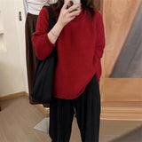Women Knitwear Autumn and Winter round Neck Knitwear Loose Sweater