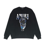 Amiri Long-Sleeve Shirt Personality Printed Crew Neck Sweatshirt
