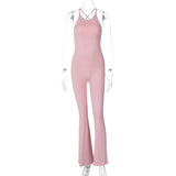 Women Jumpsuit Summer Sports Yoga Backless Suspender Jumpsuit