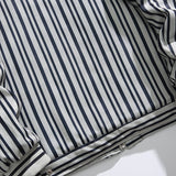 Unisex Winter Cotton Coat Vertical Stripes Collarless Cotton-Padded Clothes Retro Loose Cotton Coat