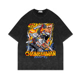 Washed old T-shirt anime chainsaw man