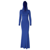 Women Dresses Fall Slim Fit Hooded Long Sleeve Dress