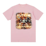 Autism Superpower Funny Skeleton Graphic Tee Shirt