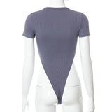 Women Jumpsuit Lty6085 Spring Letter Crew Neck Sexy Slim Jumpsuit