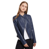 Red Leather Jacket Pu Lapel Women's Slim-Fit Leather Coat Short Jacket
