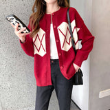 Women Knitwear Autumn Winter Retro Sweater Loose Knitted Cardigan