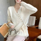 Women Knitwear Spring and Autumn V-neck Knitwear Loose Sweater