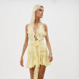 Women Dresses Sexy Cutout Dress Three-Dimensional Flower Dress (Zns0409)