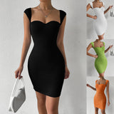 Women Dress Spring and Summer Sexy Nightclub Skirt Sleeveless Knitted Hip Spaghetti Straps Dress