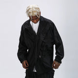 Men Jacket Coat Men's Loose Lapel Jacket Autumn and Winter Outerwear