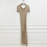 Women Dresses V-neck Slit Dress