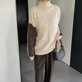 Women Winter Knitted Sweater Autumn and Winter Turtleneck Sweater Loose Pullover Sweater 8t3109