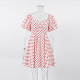 Women Dress Sexy off-Shoulder Heart Printing Dress