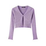 Women Sweater Knitwear Autumn Knitted Cardigan Slim Fit Sexy Short Top