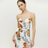 Robe Bridgerton Split Sexy Slim Mid-Length Strap Dress