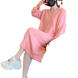 Women Knitwear Fall Winter Hooded Long Sweater Loose Sweater